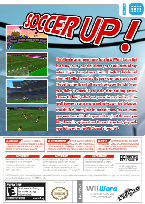Football Up ! — box-2D-back (US)