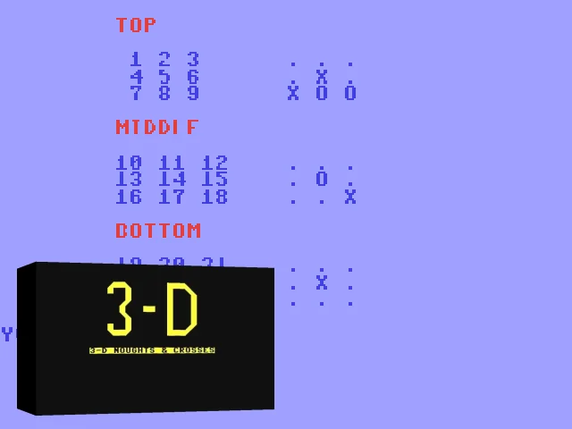 3-D Noughts & Crosses — mixrbv2 (WOR)