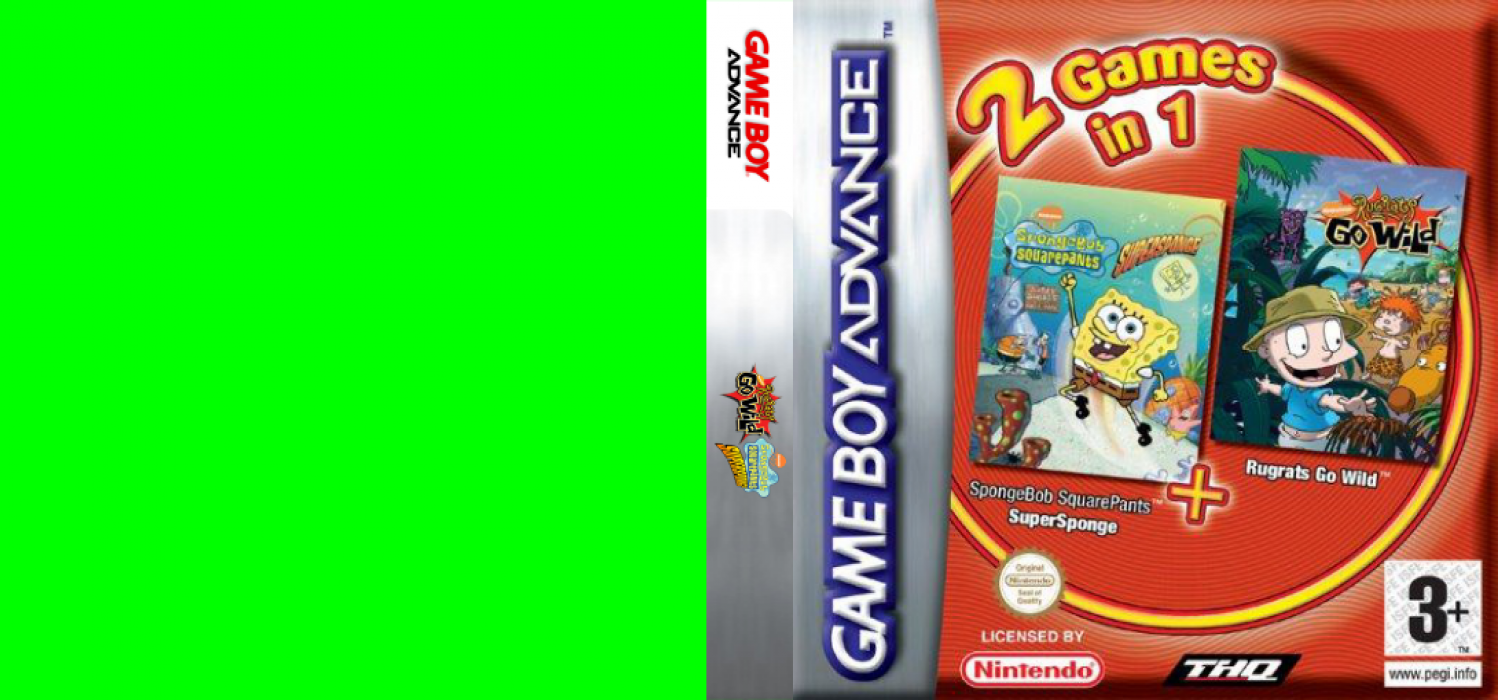 2 Games in 1 - Rugrats - Go Wild + SpongeBob SquarePants - SuperSponge — box-texture (EU)