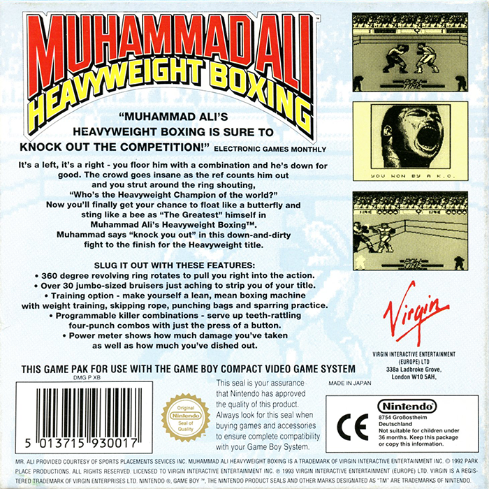 Muhammad Ali Heavyweight Boxing — box-2D-back (EU)