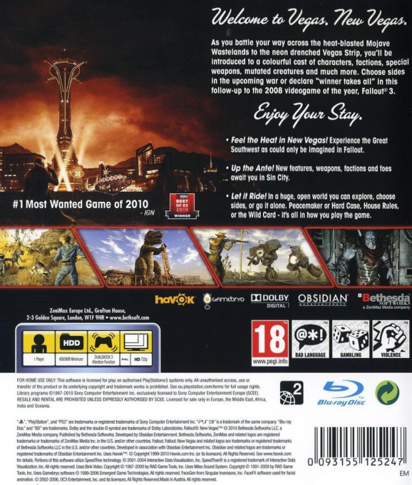 Fallout - New Vegas — box-2D-back (EU)
