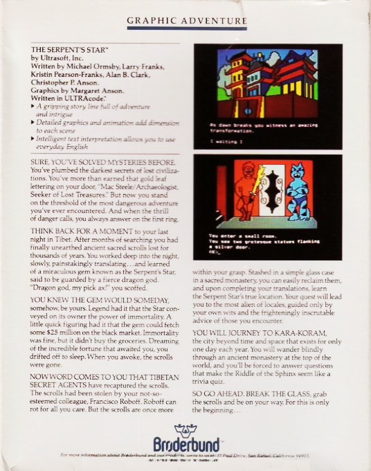 The Serpent's Star — box-2D-back (US)