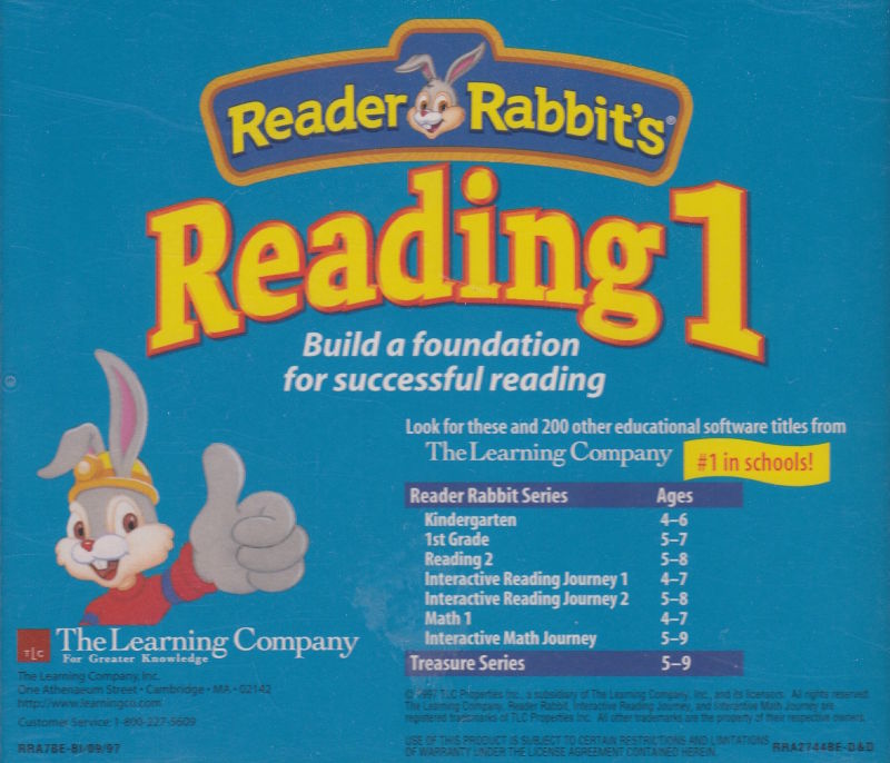 Reader Rabbit's Reading 1 — box-2D-back (US)