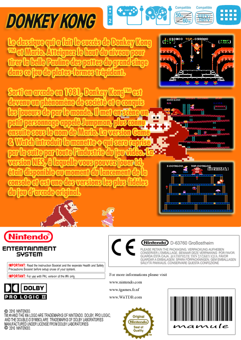 Donkey Kong — box-2D-back (FR)