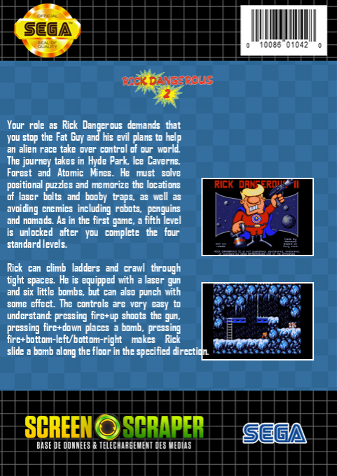 Rick Dangerous II — box-2D-back (SS)