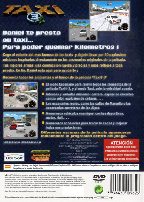 Taxi 3 — box-2D-back (SP)