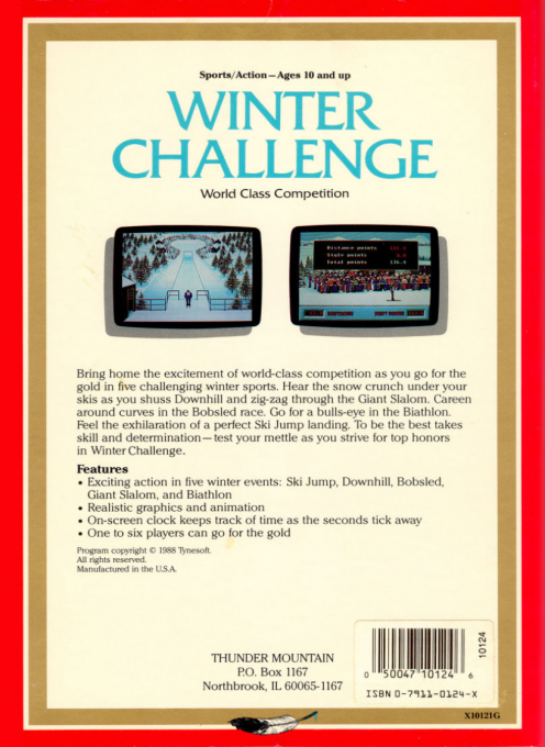 Winter Challenge - World Class Competition — box-2D-back (US)