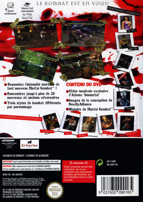 Mortal Kombat - Deadly Alliance — box-2D-back (FR)