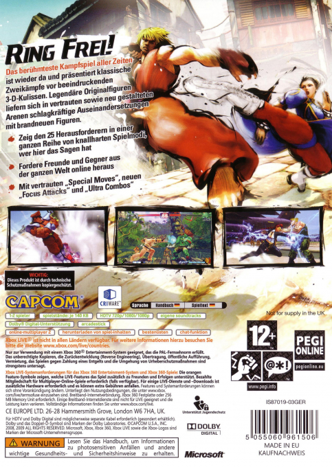 Street Fighter IV — box-2D-back (DE)