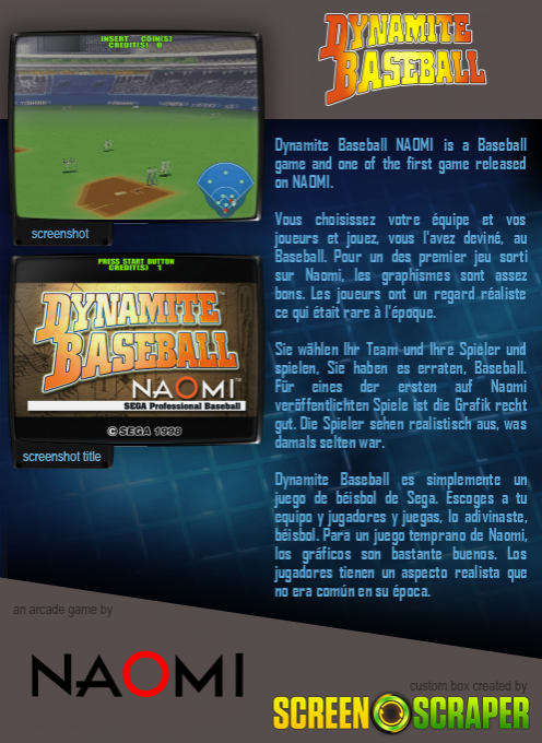 Dynamite Baseball NAOMI — box-2D-back (SS)