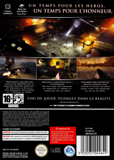 Medal of Honor - Europa Kyoushuu — box-2D-back (FR)