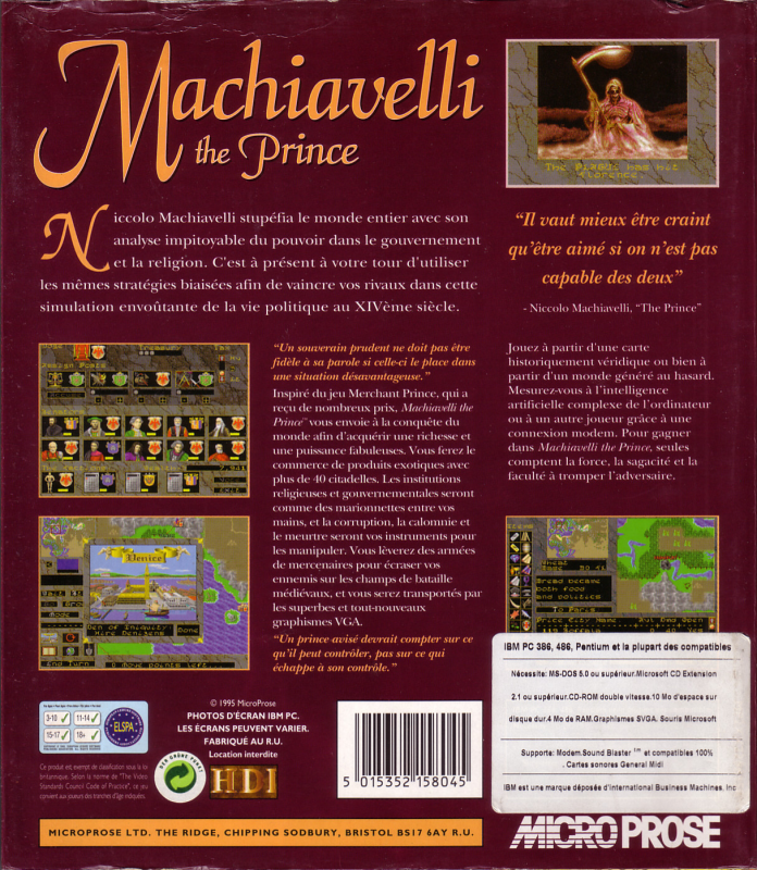 Machiavelli The Prince — box-2D-back (FR)