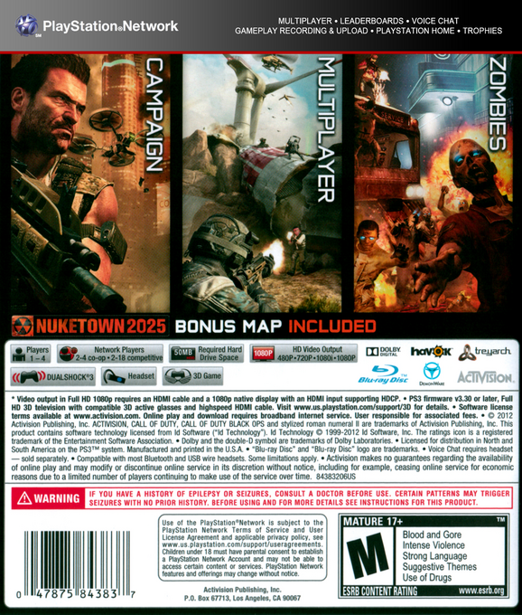 Call of Duty - Black Ops II — box-2D-back (US)