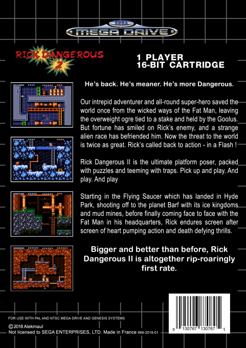 Rick Dangerous II — box-2D-back (EU)