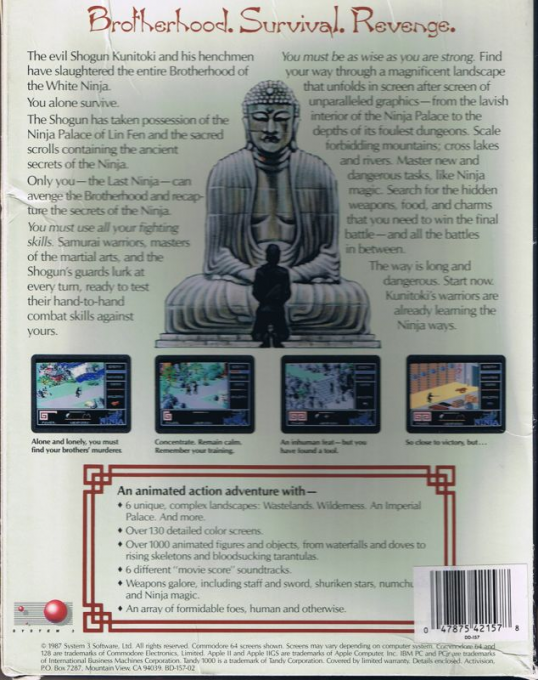 Last Ninja, The — box-2D-back (US)