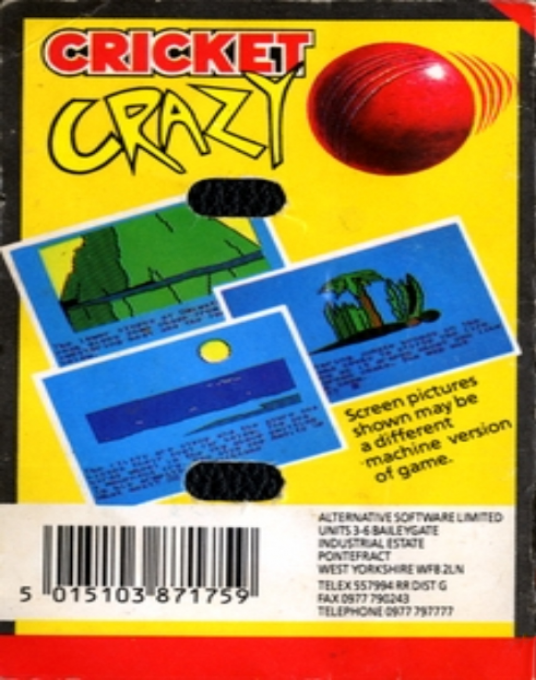 Cricket Crazy — box-2D-back (EU)