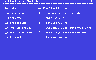 Definition Match — ss (WOR)