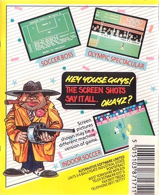 SportAcular Disk 1 - Soccer Boss + Olympic Spectacular + Indoor Soccer — box-2D-back (EU)