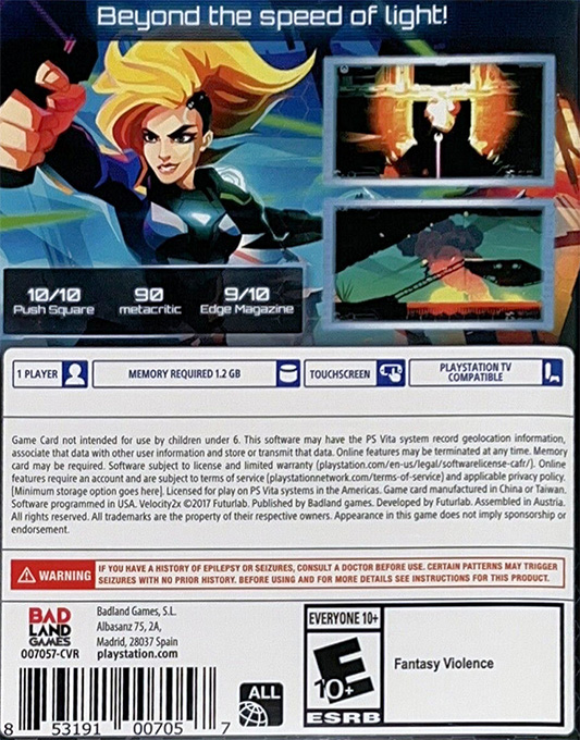 Velocity 2X — box-2D-back (US)