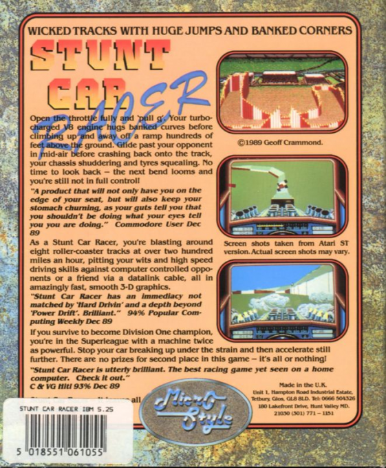 Stunt Car Racer — box-2D-back (EU)