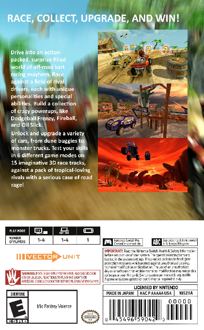 Beach Buggy Racing — box-2D-back (US)