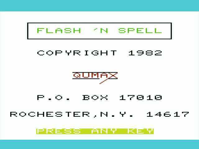 Flash 'n Spell — sstitle (WOR)