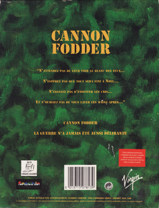 Cannon Fodder — box-2D-back (FR)