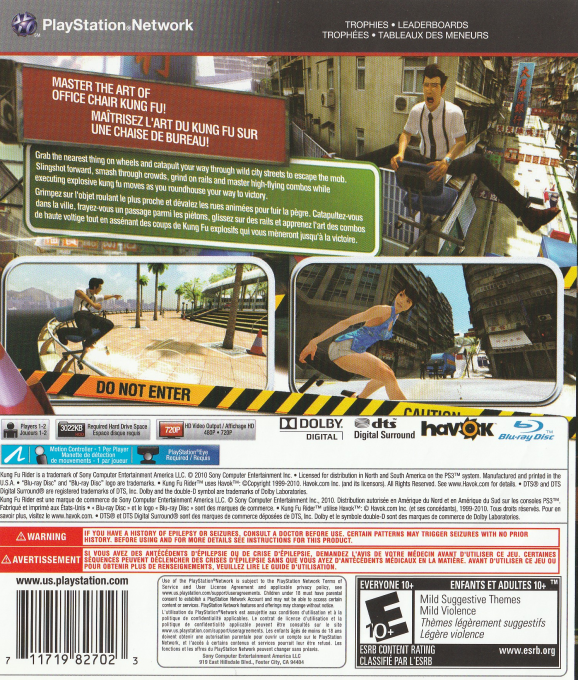 Kung Fu Rider — box-2D-back (CA)
