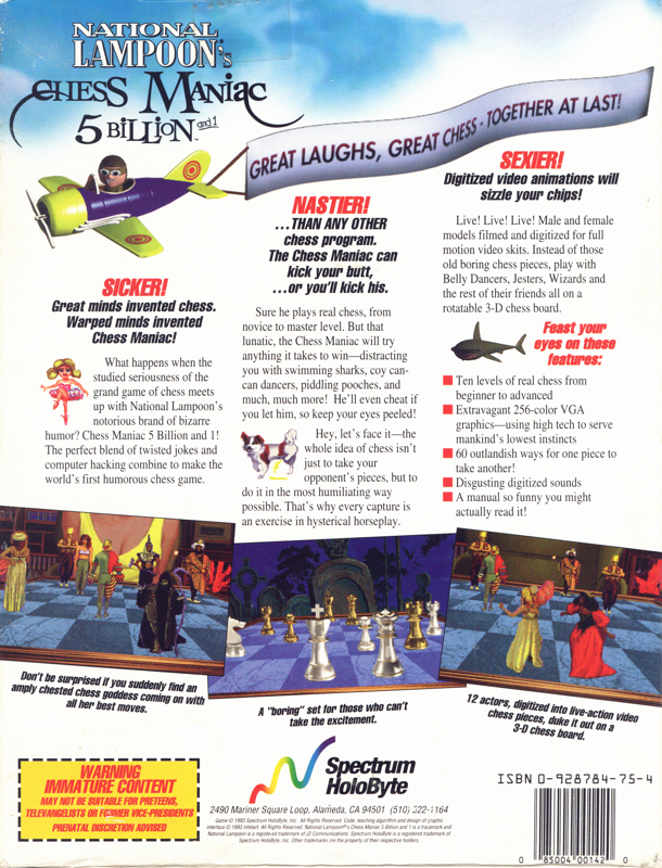 National Lampoon's Chess Maniac 5 Billion And 1 — box-2D-back (US)