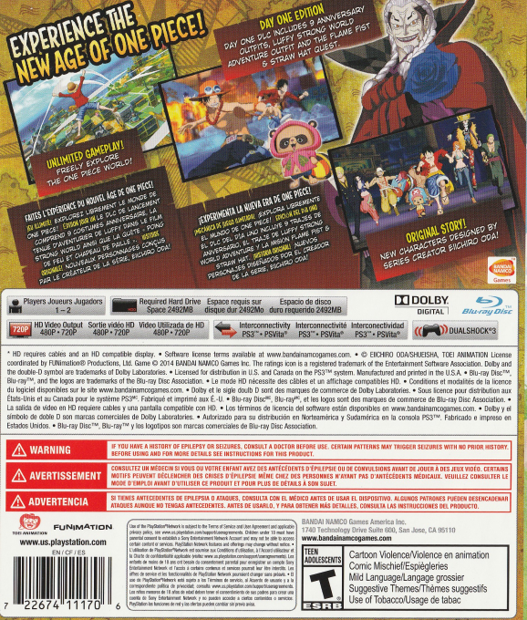 One Piece - Unlimited World Red — box-2D-back (CA)
