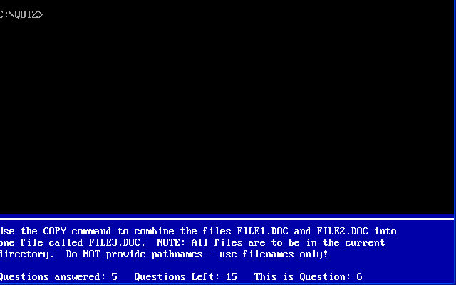 Advanced DOS Quiz — ss (WOR)