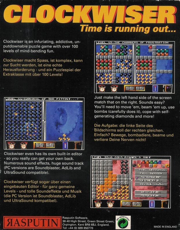 Clockwiser - Time Is Running Out — box-2D-back (EU)
