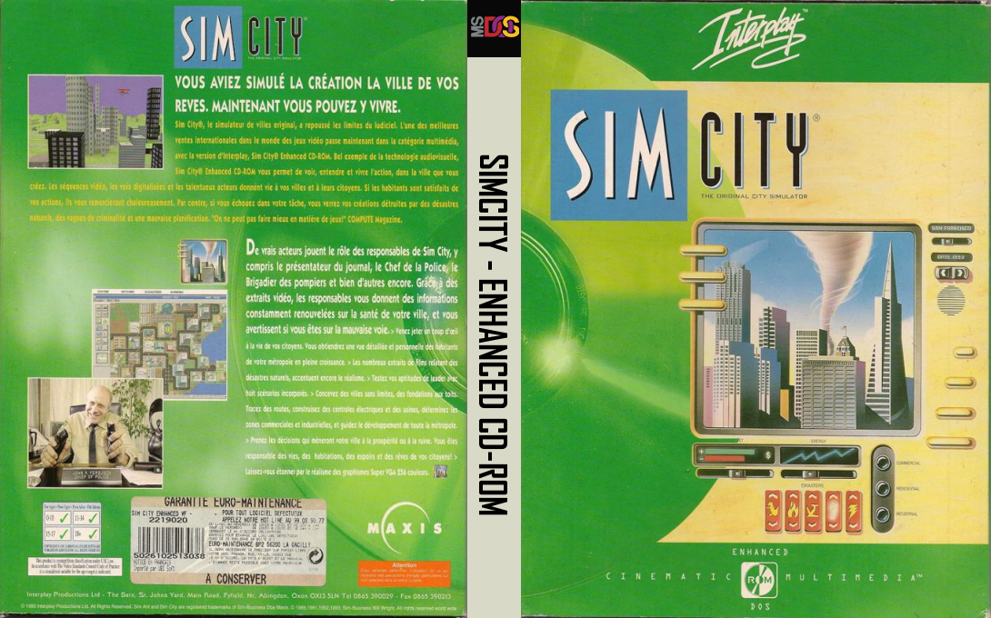 SimCity - Enhanced CD-ROM — box-texture (FR)