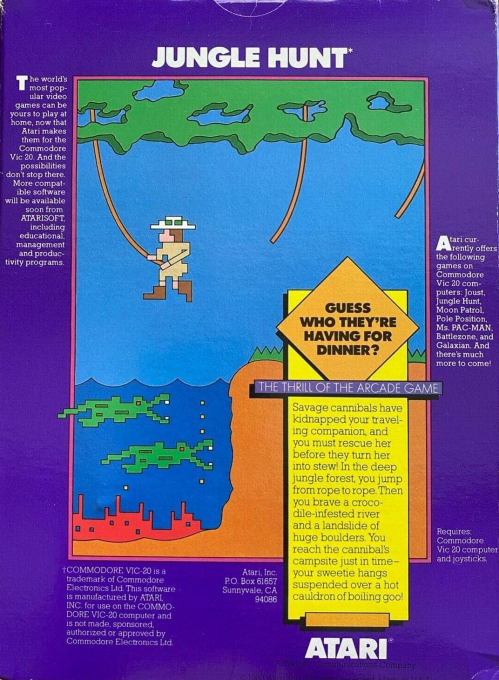 Jungle Hunt — box-2D-back (US)