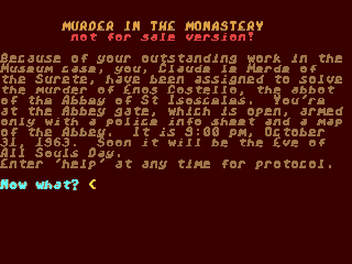 Murder in the Monastery — ss (WOR)