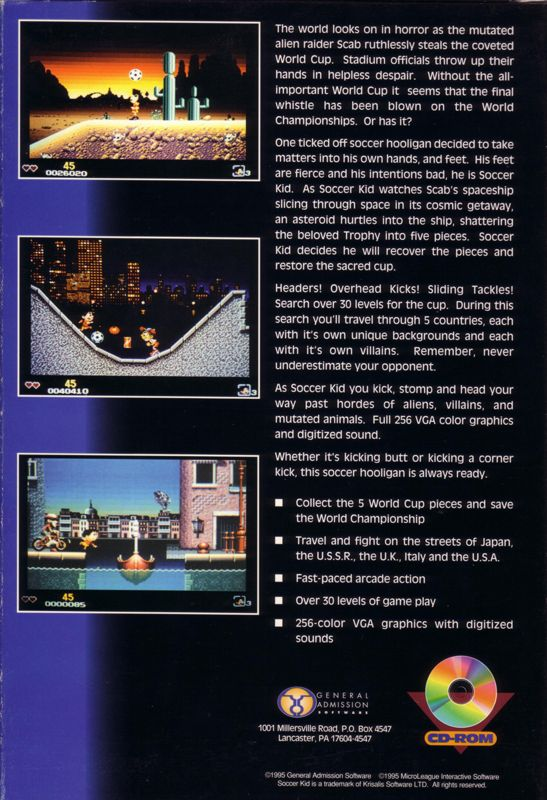 Soccer Kid — box-2D-back (US)