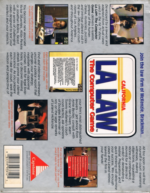 Law - The Computer Game, La — box-2D-back (US)