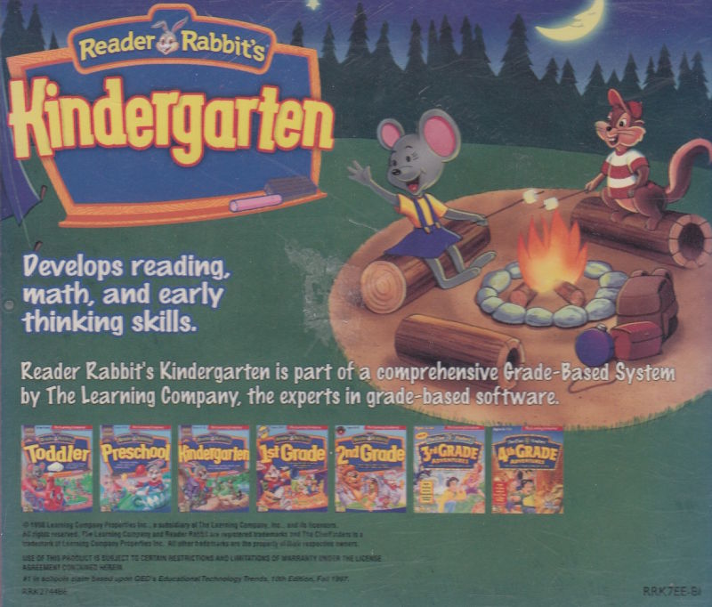 Reader Rabbit's Kindergarten — box-2D-back (US)
