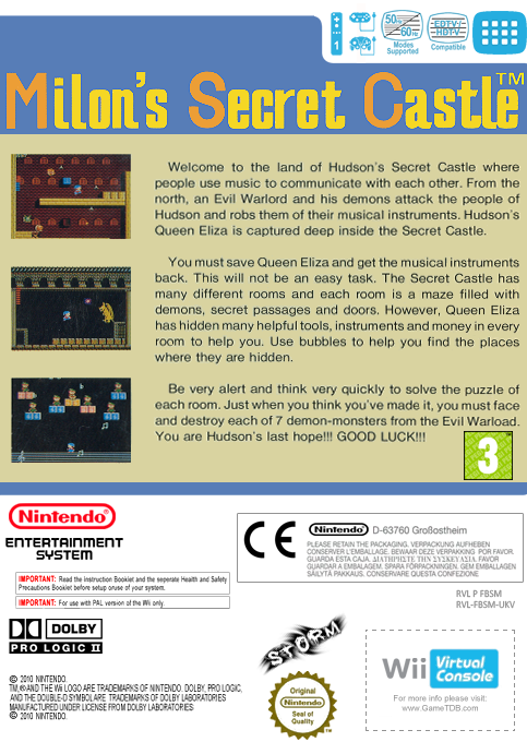 Milon's Secret Castle — box-2D-back (EU)