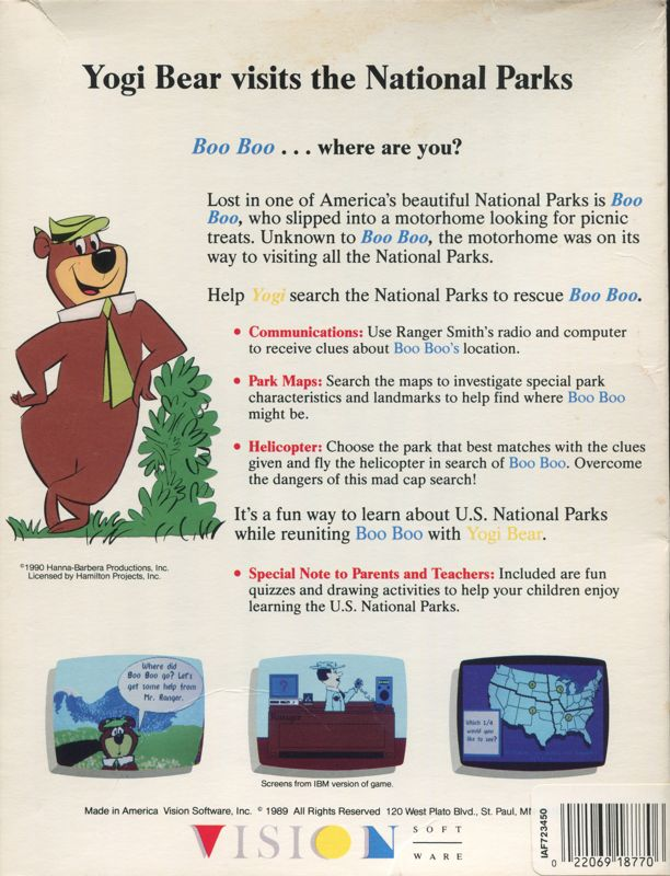 Yogi Bear Visits The National Parks — box-2D-back (US)