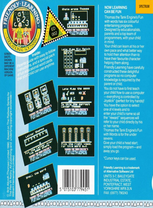 Thomas The Tank Engine's Fun With Words — box-2D-back (EU)