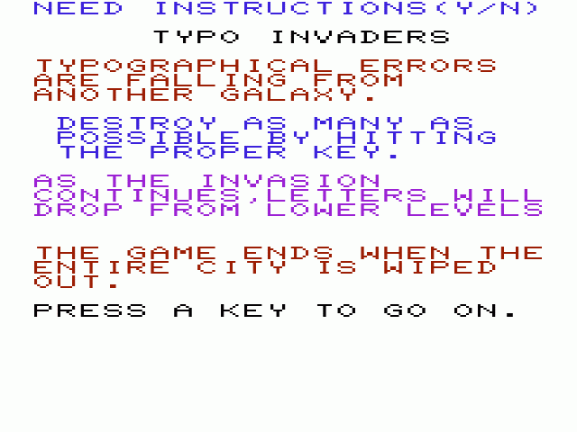 Typo Invaders — sstitle (WOR)