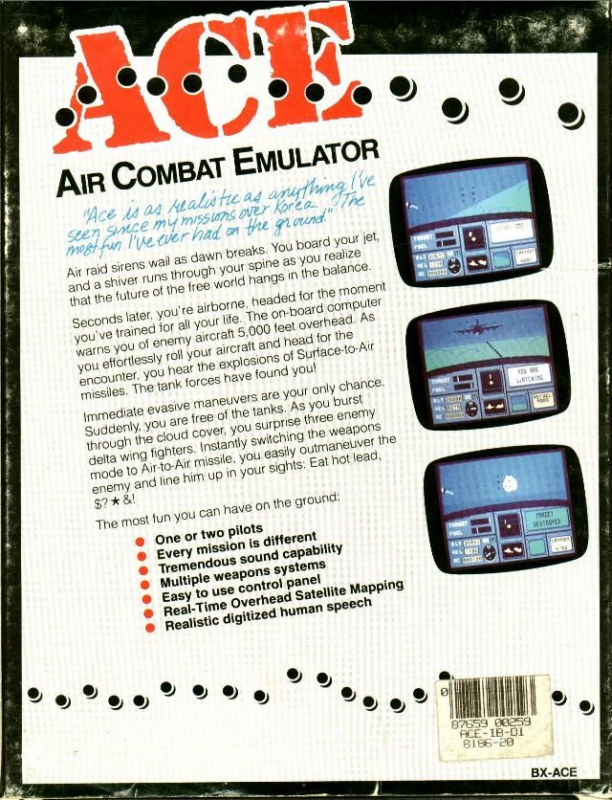 ACE - Air Combat Emulator — box-2D-back (US)