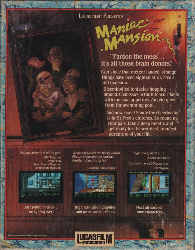 Maniac Mansion — box-2D-back (FR)
