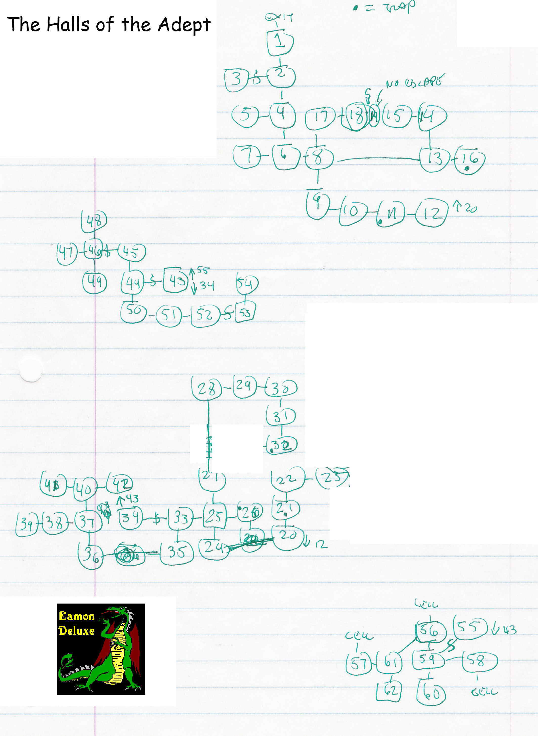 Eamon 222 - The Halls of the Adept — maps
