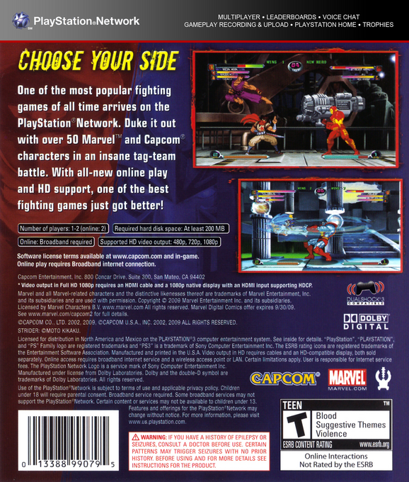 Marvel vs. Capcom 2 - New Age of Heroes — box-2D-back (US)