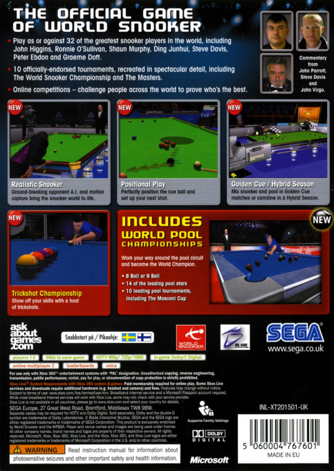 World Snooker Championship 2007 — box-2D-back (EU)