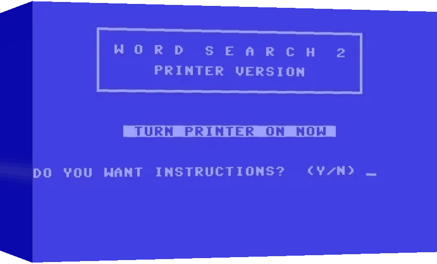 Word Search II : Printer Version — box-3D (WOR)