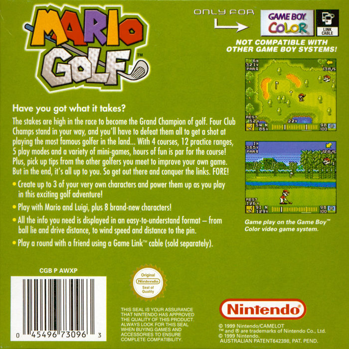 Mario Golf — box-2D-back (EU)