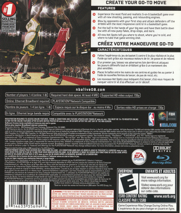 NBA Live 08 — box-2D-back (CA)
